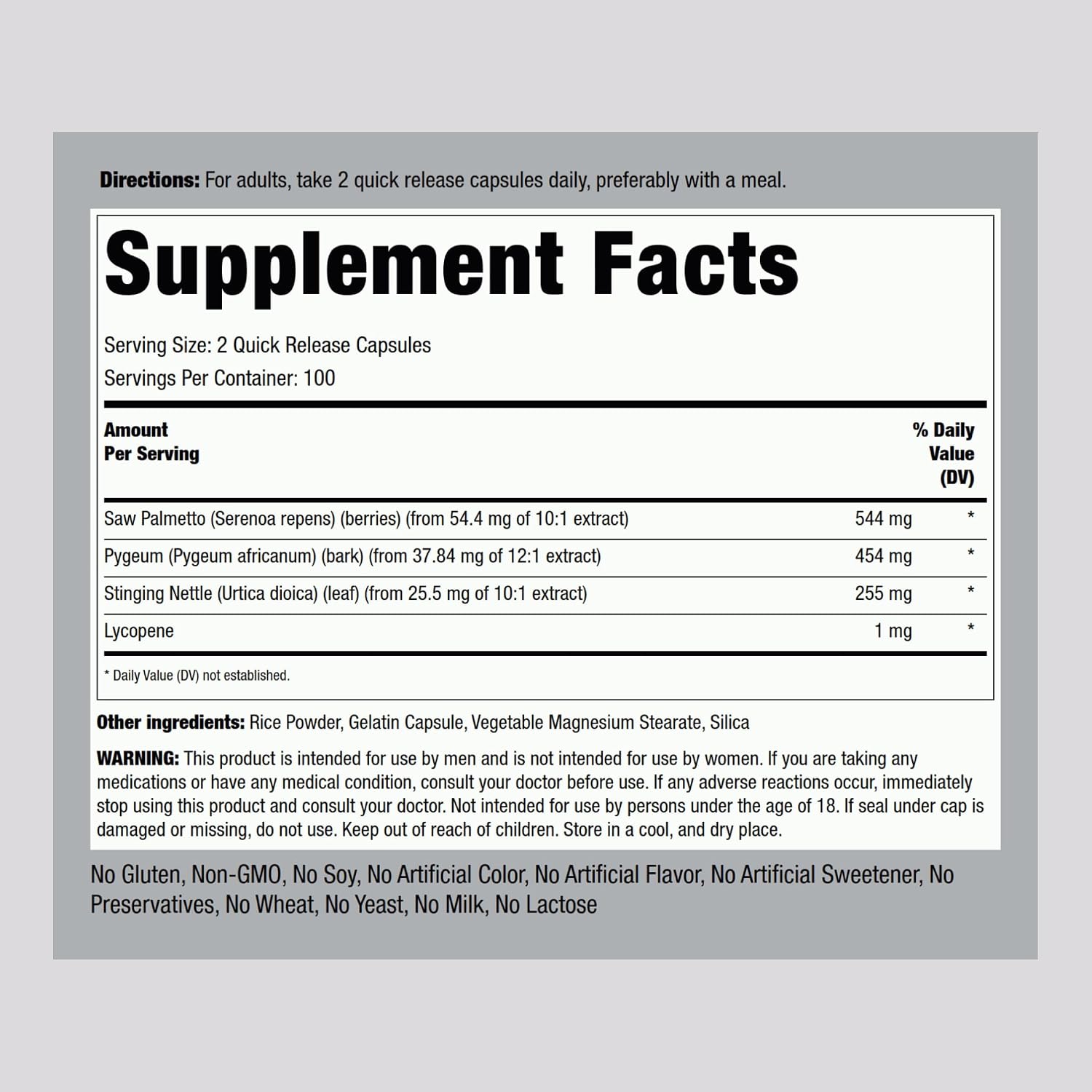 Piping Rock ProstAid Complejo Herbal para la Próstata, 200 Cápsulas