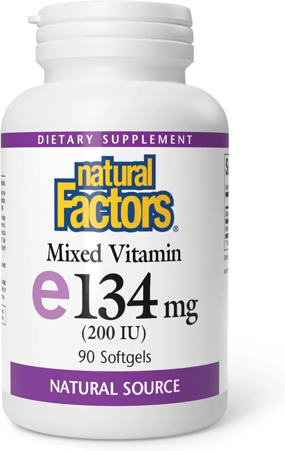 Natural Factors Vitamina E Mixta 134 mg (200 UI) - 90 Cápsulas Blandas – Image 1