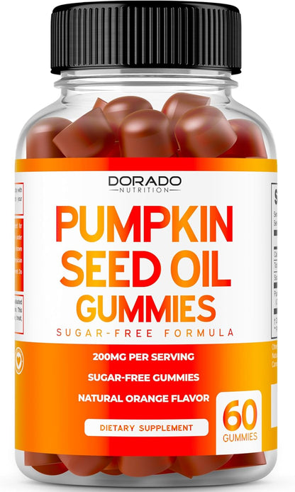 Gominolas de Aceite de Semilla de Calabaza 4000mg - Sin Azúcar, Sabor Naranja, Vegano (60 Gominolas) – Image 1