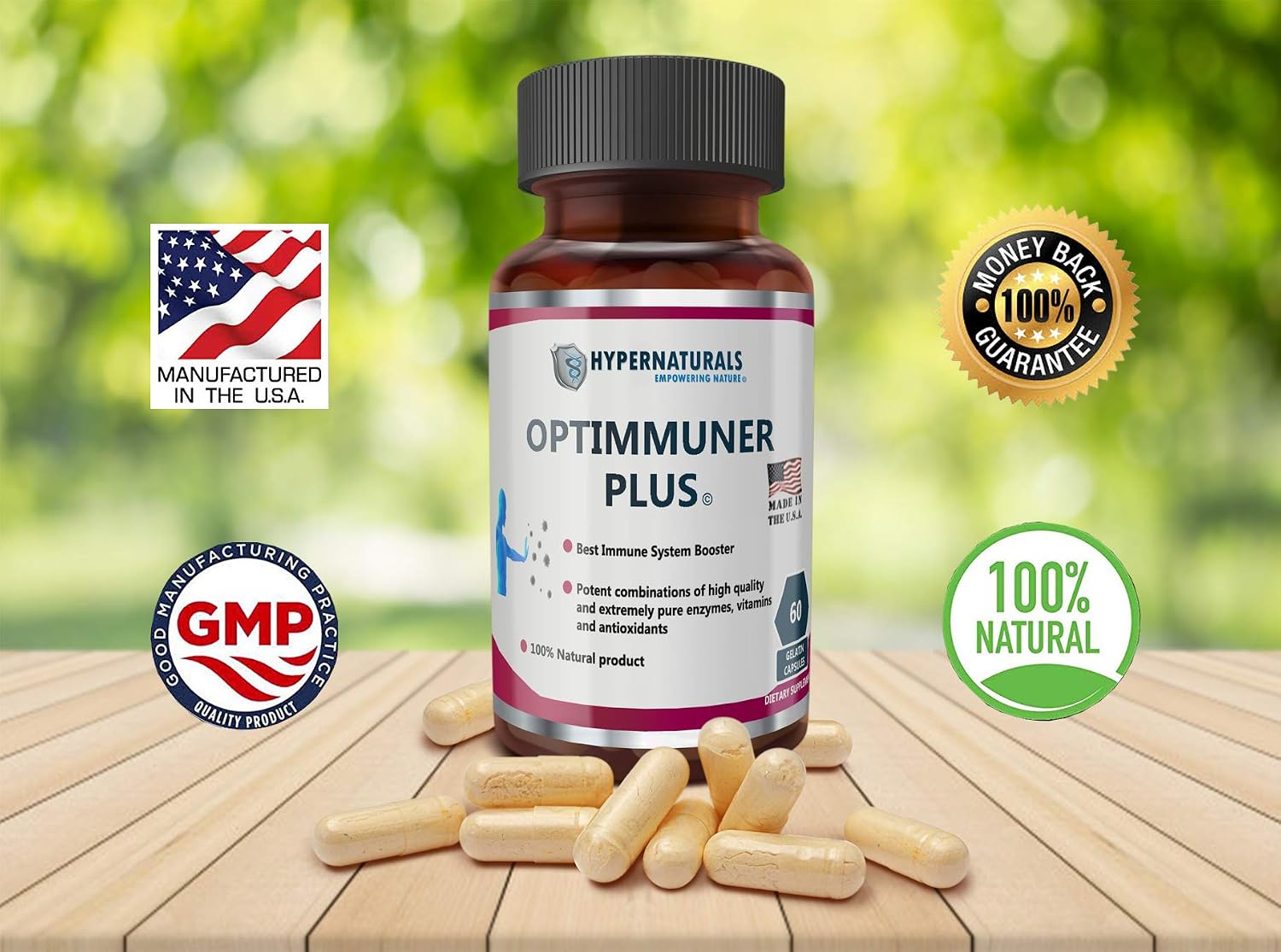 OPTIMMUNER Plus - Complemento alimenticio natural, 60 cápsulas