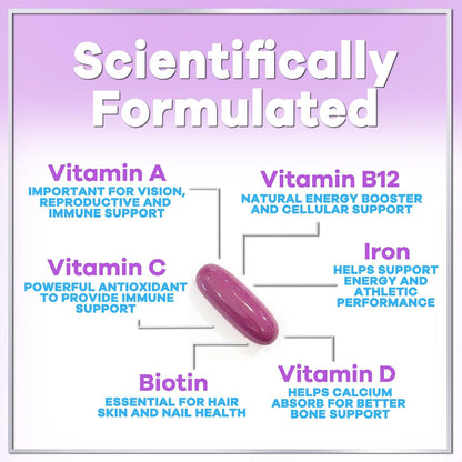 Hello Lovely! Multivitamínico Completo para – Fortalecimiento óseo: La vitamina D y el calcio contribuyen al – Image 3