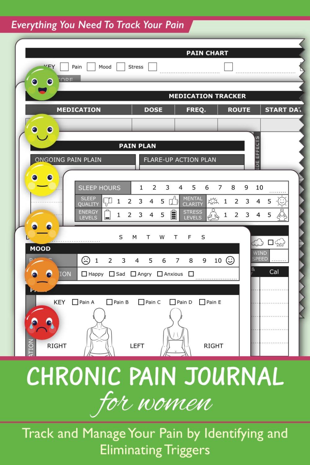 Chronic Pain Journal For Women: Track and Manage Your Pain by Identifying and Eliminating Triggers With This Unique Pain Diary and Symptom Tracker ... Stress, Food, Sleep, Exercise, Meds & More