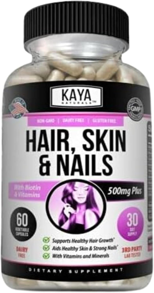 Kaya Naturals Biotina con Vitaminas para Cabello, Piel y Uñas