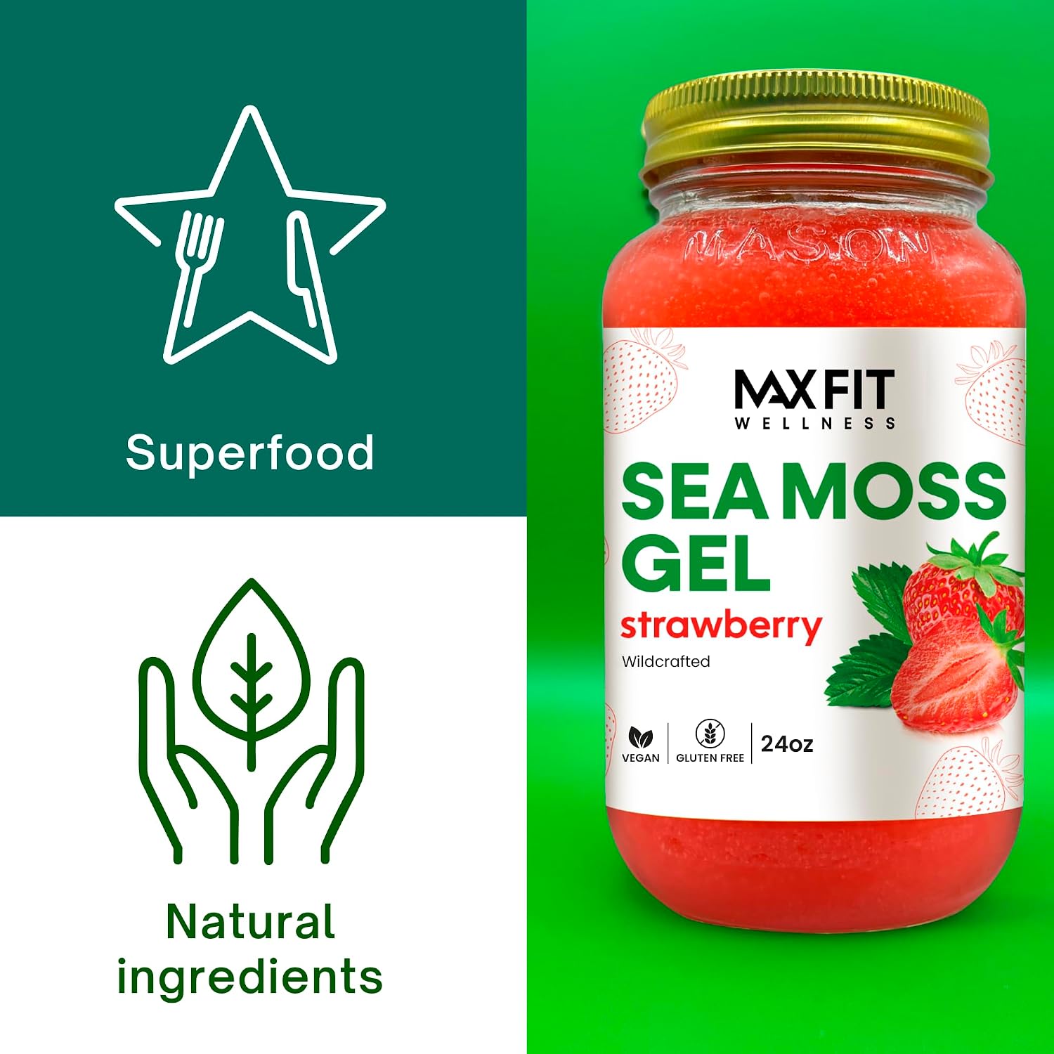 Gel de Musgo de Mar (Sea Moss) Salvaje 24oz - 92 Vitaminas y Minerales - Max Fit