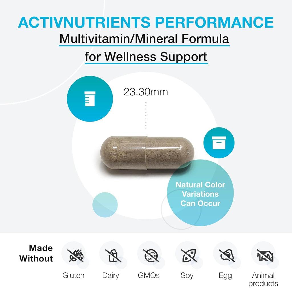 XYMOGEN ActivNutrients Performance - Multivitamínico y Multimineral con Vitaminas B Activas y Minerales Quelados - 120 Cápsulas Vegetarianas