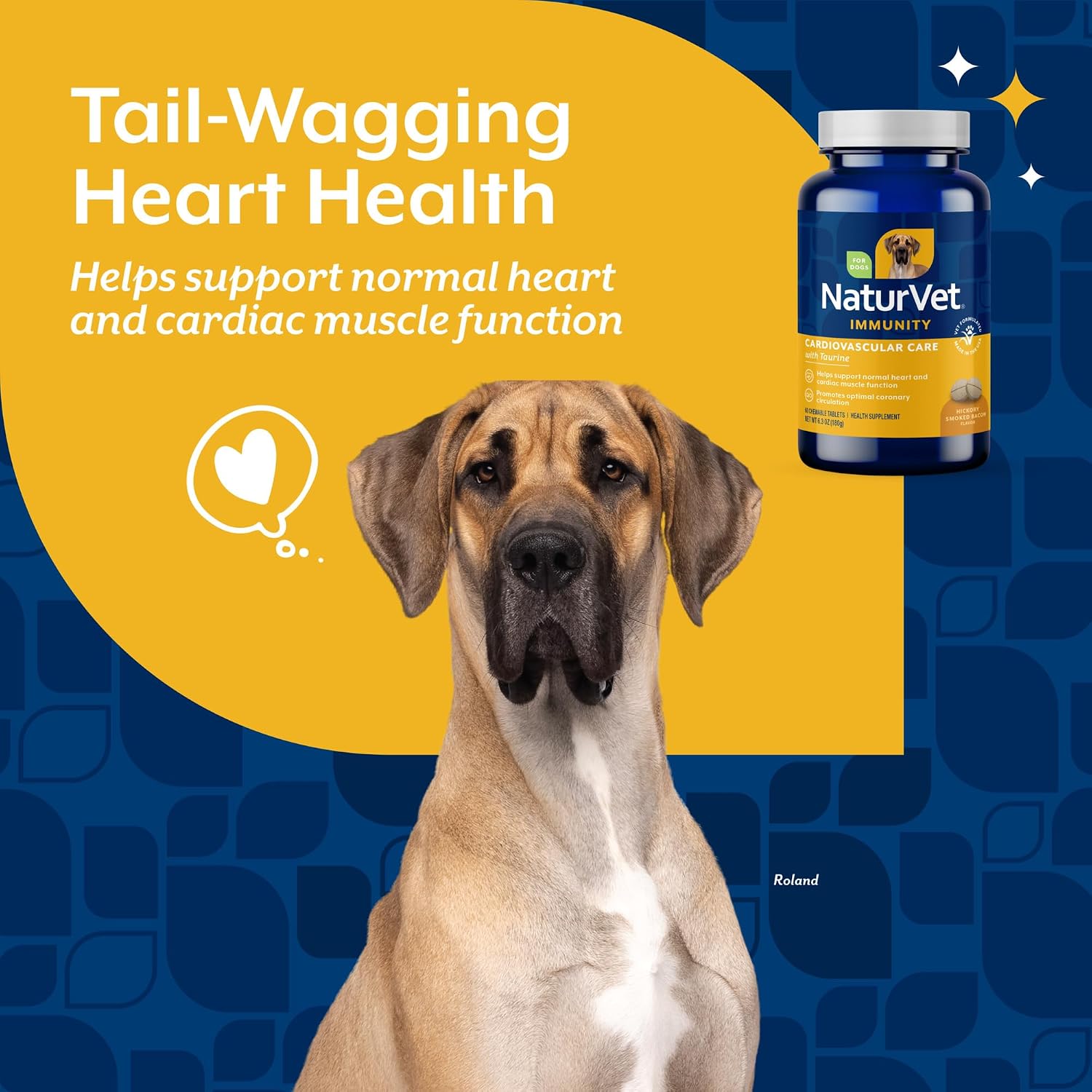 NaturVet Suplemento Cardiovascular para Perros con Taurina - 60 Comprimidos Masticables