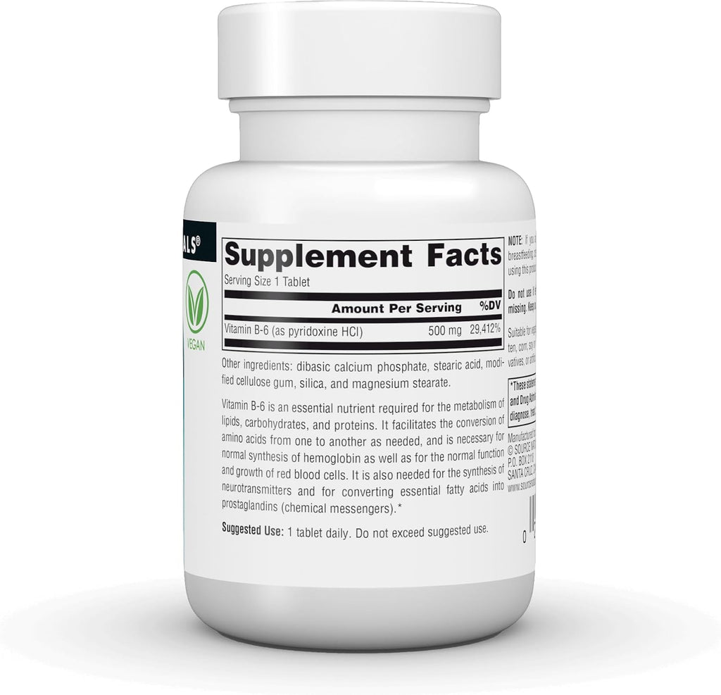 Source Naturals Vitamina B-6 500 mg - 50 Comprimidos