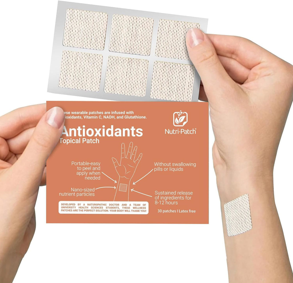 NUTRI-PATCH® Parche Antioxidante Tópico con NADH, Glutatión, Coenzima Q10 y NAC (30 parches)