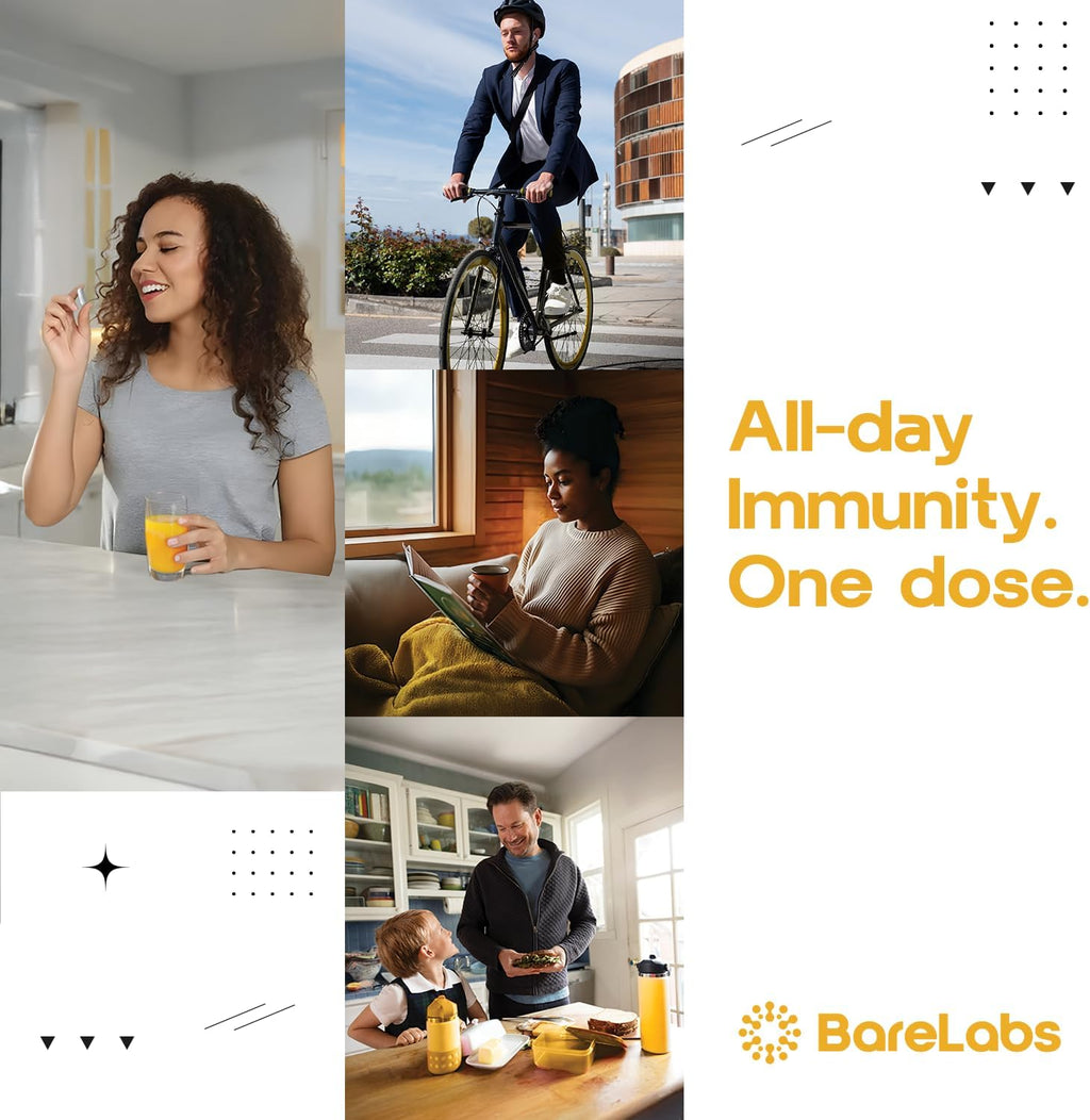 BareLabs Super C – Vitamina C 1000 mg + Vitamina D3 1000 UI + Zinc 30 mg, 120 Comprimidos de Liberación Prolongada