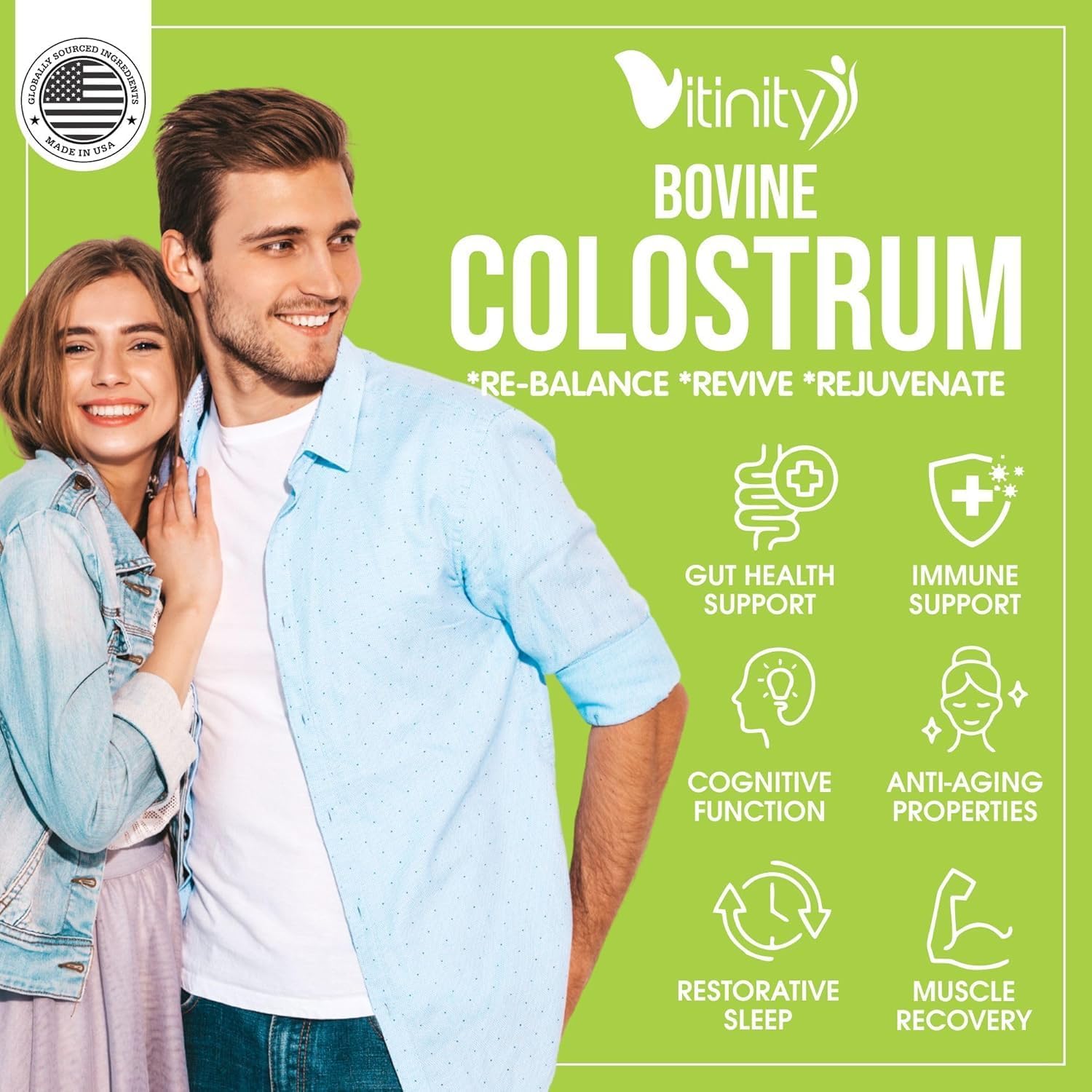 VITINITY Calostro Bovino en Polvo de Pasto - 90g, Sin Sabor