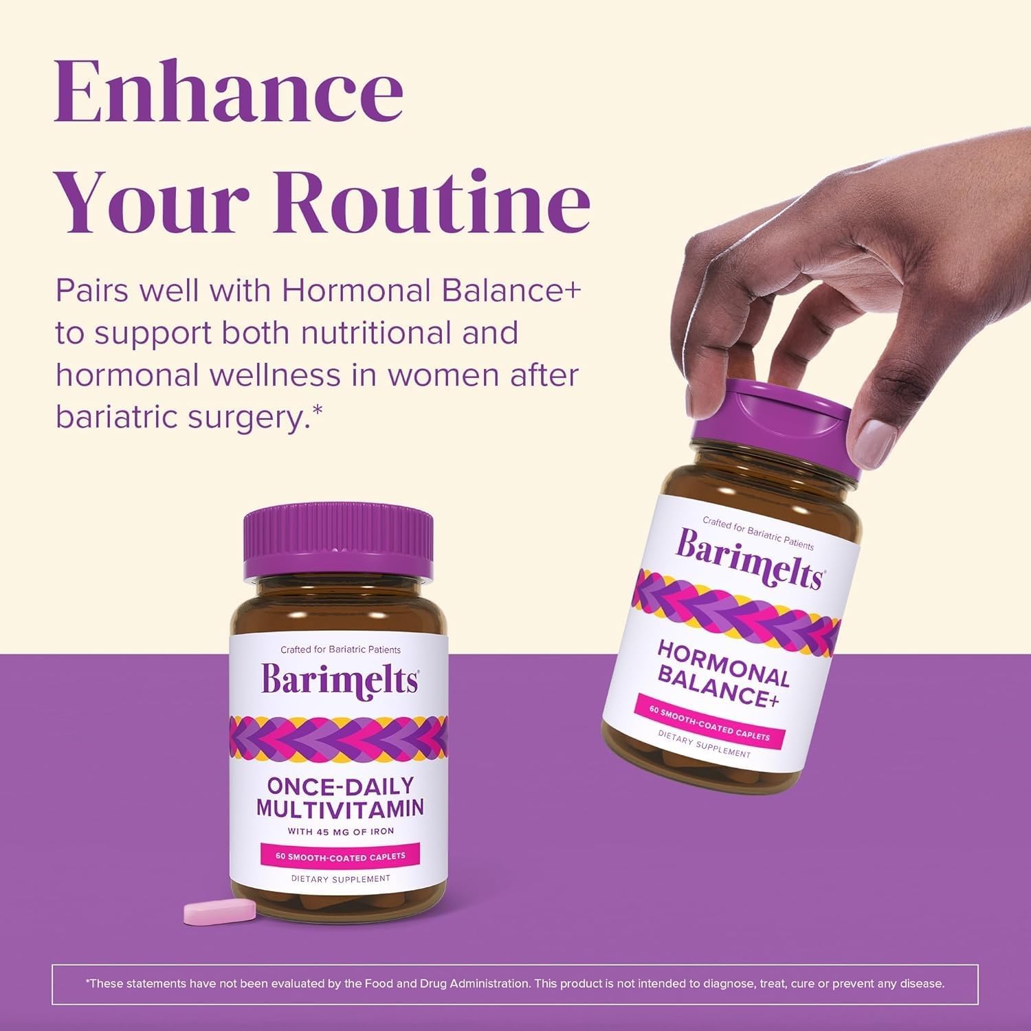 BariMelts Multivitamínico Bariátrico Diario con Hierro, 60 Comprimidos (2 Meses)
