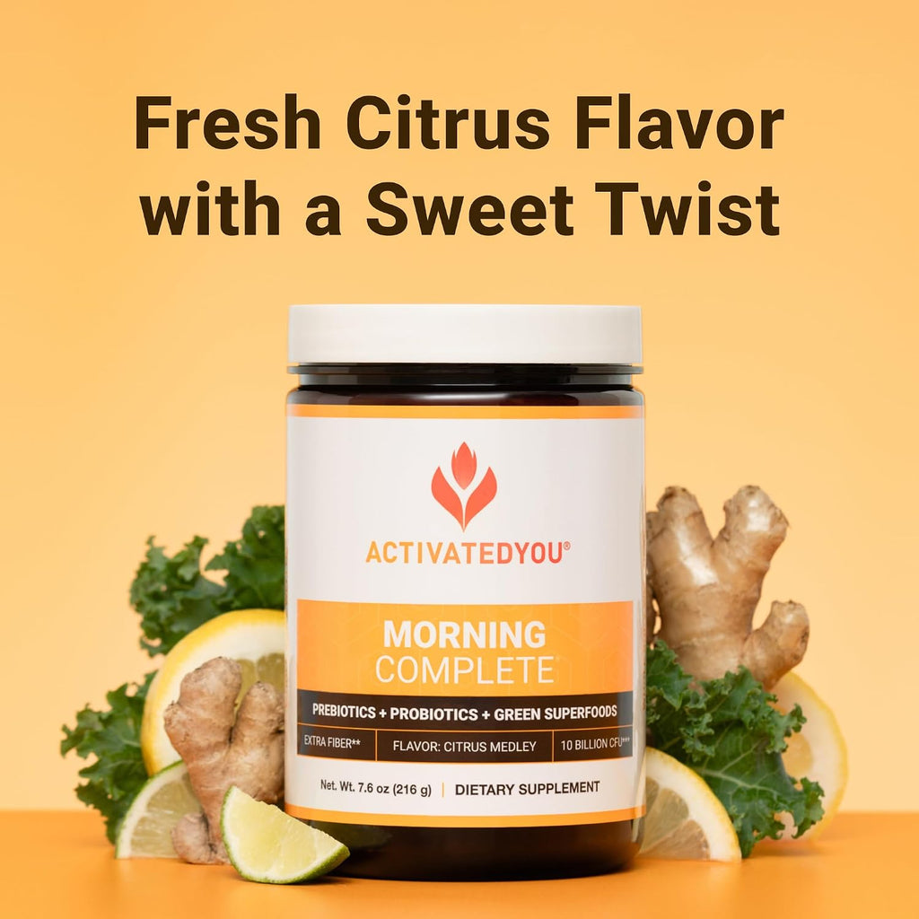ACTIVEDYOU Morning Complete Mezcla de Verduras y Probióticos - 30 porciones (Cítricos)