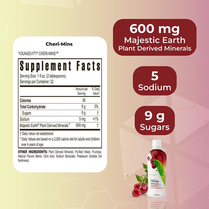 Youngevity Cheri-Mins Minerales Líquidos Derivados de Plantas - 77+ Minerales Traza - 946 ml – Image 3