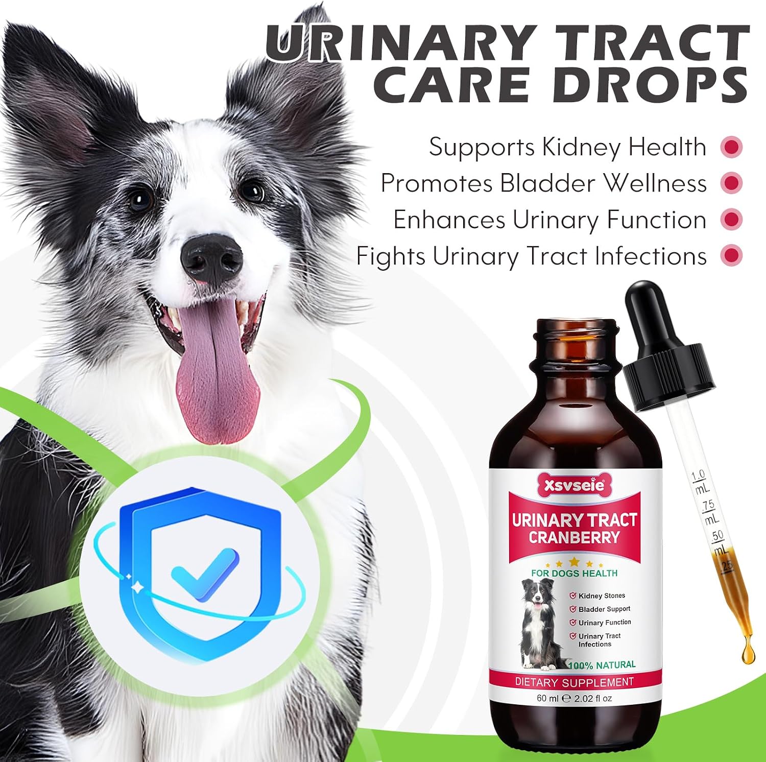 Xsvseie Gotas para Infección Urinaria en Perros - Suplemento Herbal Natural con Arándano para la Salud de la Vejiga