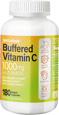 NATURION Vitamina C tamponada 1000 mg con Cúrcuma Orgánica - 180 cápsulas veganas