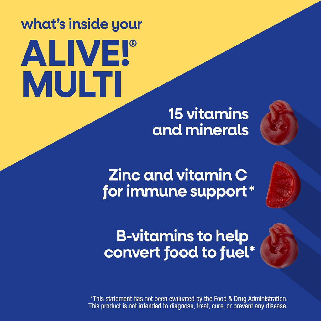 Nature's Way Alive! Multivitamínico en Gominolas para Hombres Mayores de 50 Años, 150 Gominolas