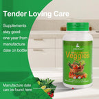 Fruit and Veggies Supplement – 2 Frascos (180 Cápsulas Vegetarianas) – Mezcla de 16 Frutas y 18 Verduras con Vitaminas y Minerales
