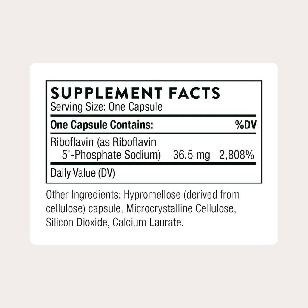 THORNE - Riboflavina 5'-Fosfato - Forma Bioactiva de Vitamina B2 - 60 Cápsulas