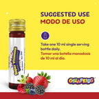GirafKids Super Vitamins - Multivitamínico infantil con jalea real y propóleo - 10 viales sabor frutas del bosque