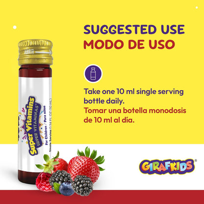 GirafKids Super Vitamins - Multivitamínico – Vitamina E : contribuye a la protección de las células frente al daño – Image 4