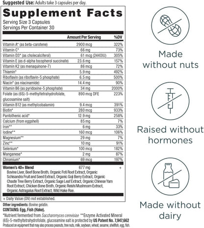 Ancient Nutrition Multivitamínico para Mujeres 40+, 90 Cápsulas - Apoyo Óseo e Inmunitario – Image 3