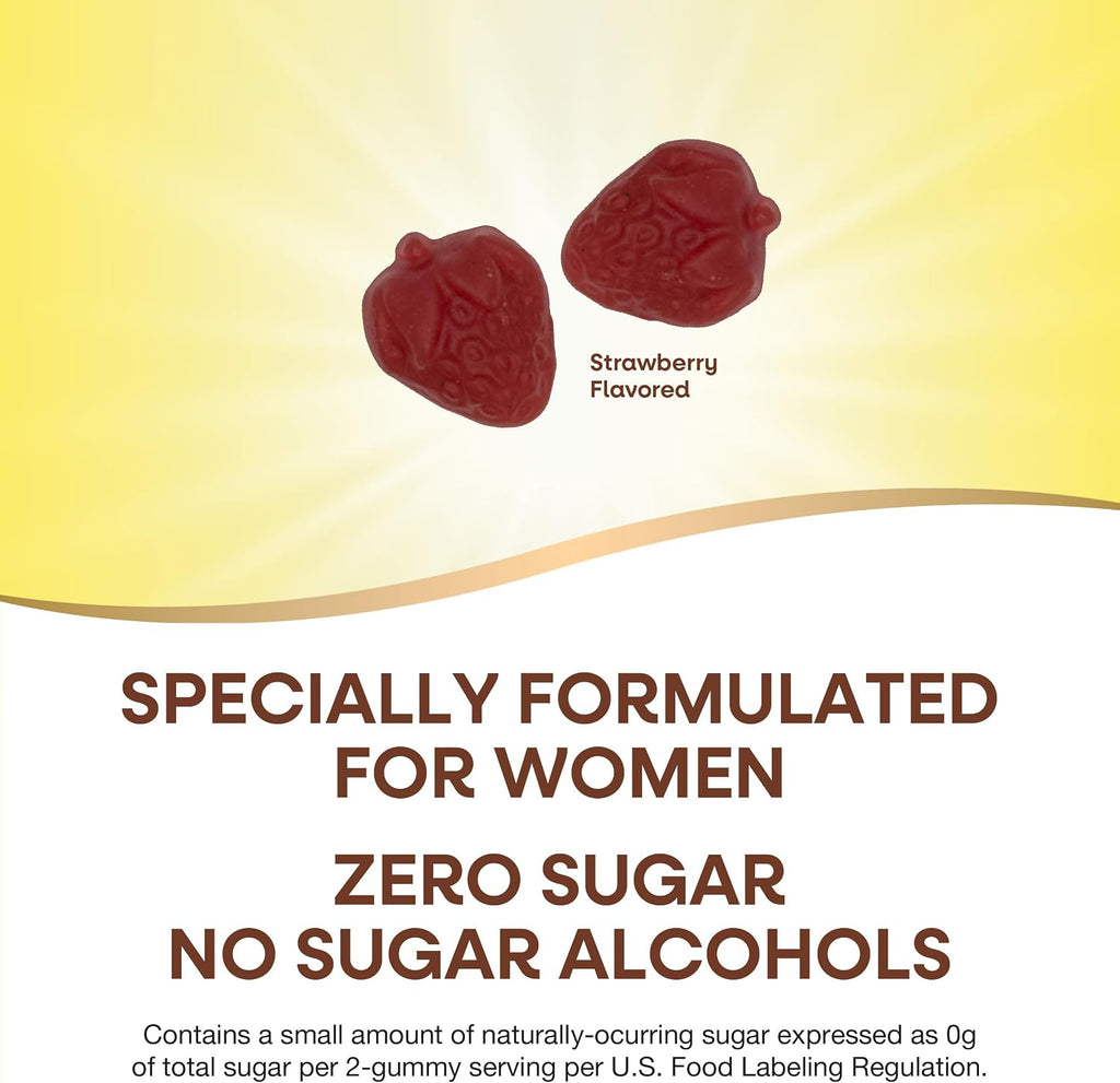 Nature's Way Alive! Zero Sugar Mujeres Multivitamínico Gomitas, Fresa, 80 Gomitas