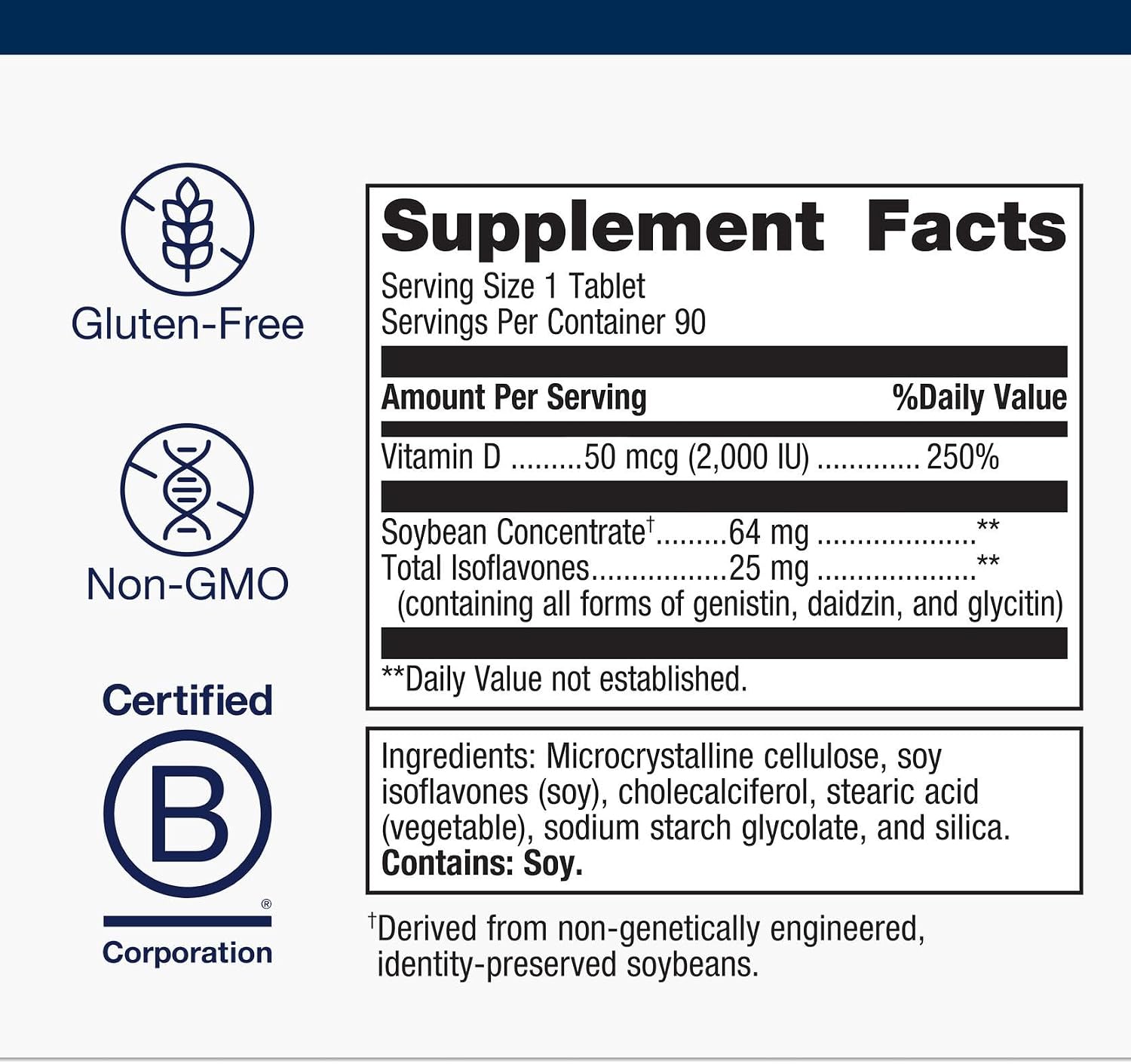 Metagenics D3 2000 UI Complex | Vitamina D3 con Isoflavonas | 90 Comprimidos