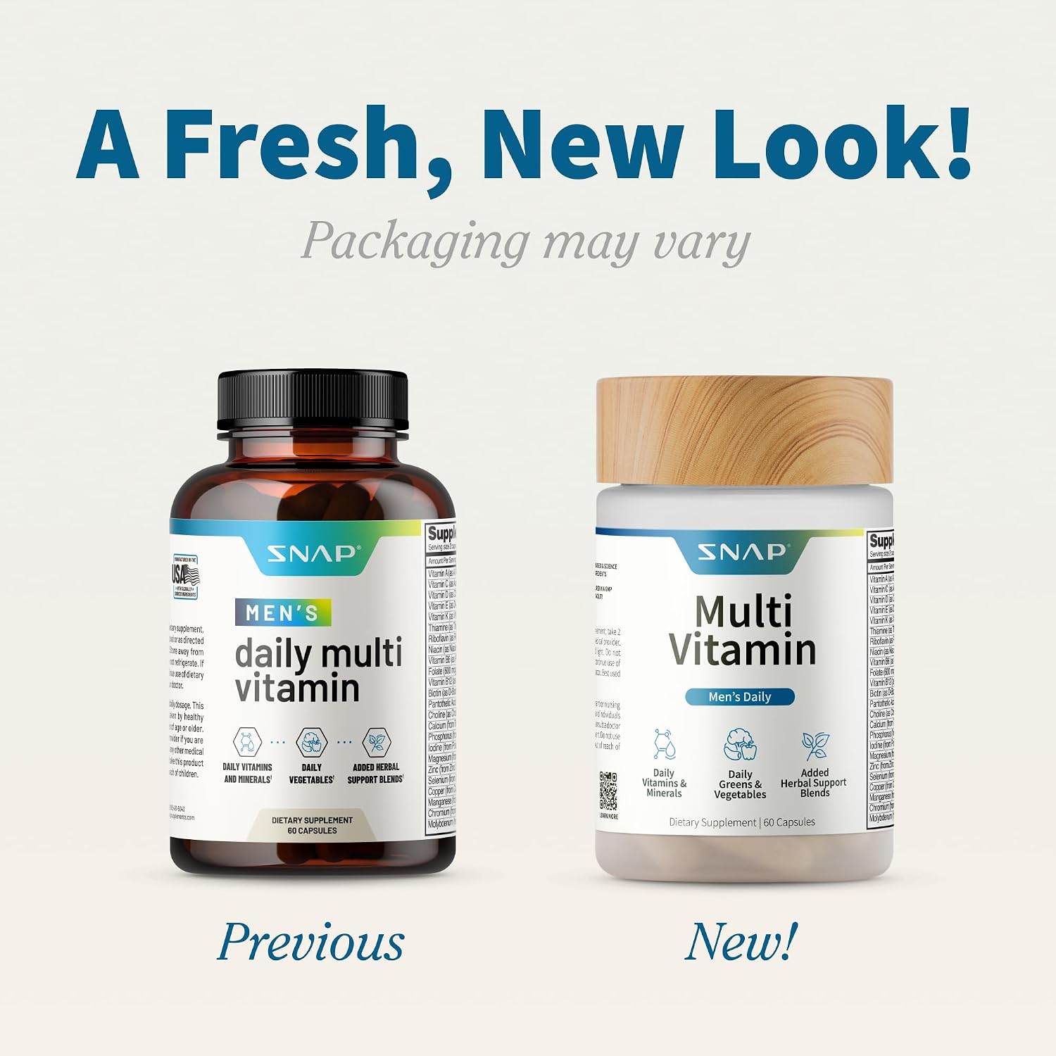 Snap Supplements Multivitamínico para Hombres – Vitaminas y Minerales Esenciales, 60 Cápsulas