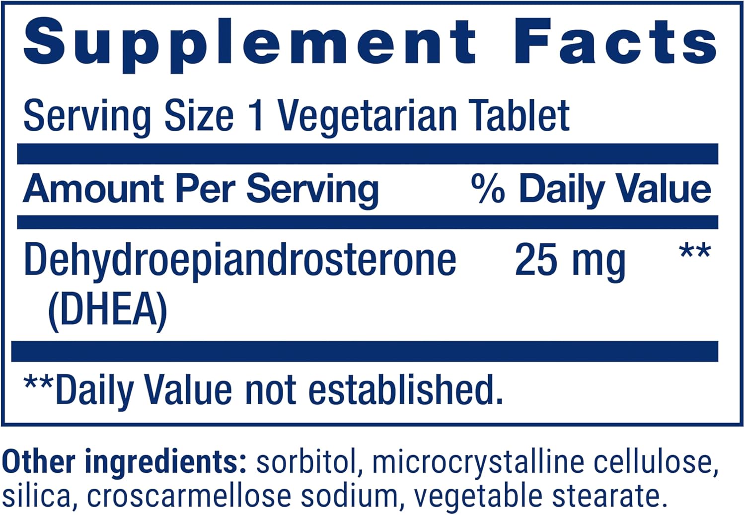 Life Extension DHEA 25 mg – 100 Tabletas Sublinguales para el Equilibrio Hormonal
