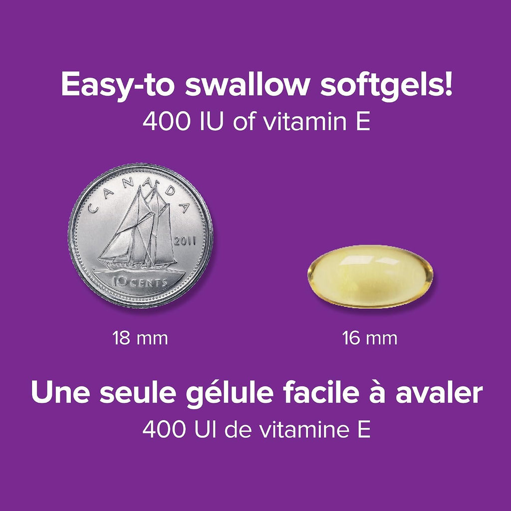 Webber Naturals Vitamina E Natural en Cápsulas Blandas, 400 UI, 120 Cápsulas