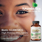 Futurebiotics Biotina 10.000 mcg – 360 Comprimidos Veganos