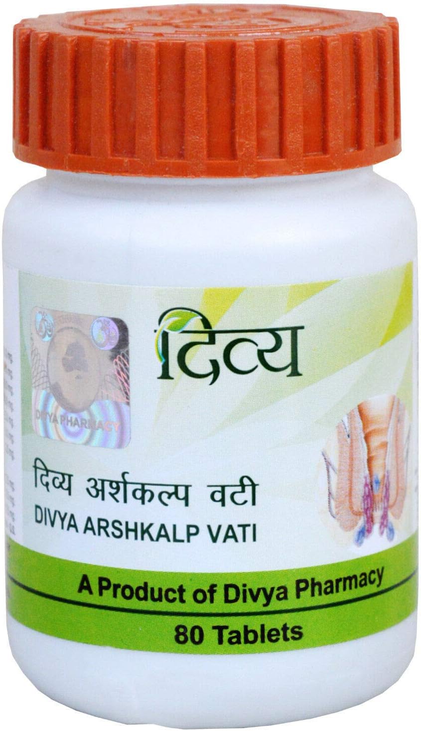 Divya Ayurvedic Arshkalp Vati para Hemorroides - 80 Comprimidos
