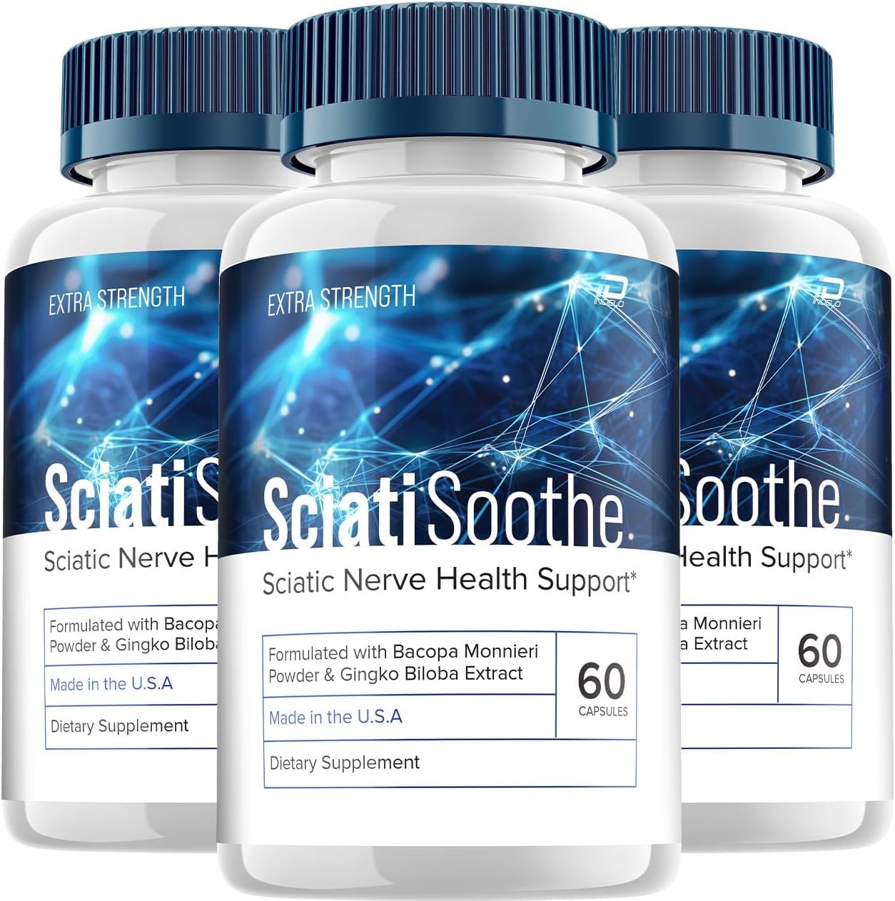 SciatiSoothe Suplemento para el Bienestar Nervioso, 180 Cápsulas (3 Envases)