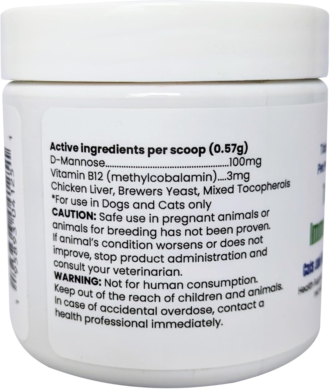 Toby's Immune Boost - Polvo de Metilcobalamina B12, D-Manosa y Levadura de Cerveza para Perros y Gatos