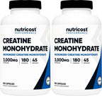 Nutricost Creatine Monohydrate 3000mg, 180 Cápsulas (750mg por Cápsula) - Sin Gluten, No GMO