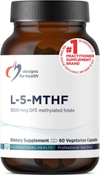 Designs for Health L-5-MTHF - Metilfolato Quatrefolic 5mg (8500 DFE) - 60 Cápsulas