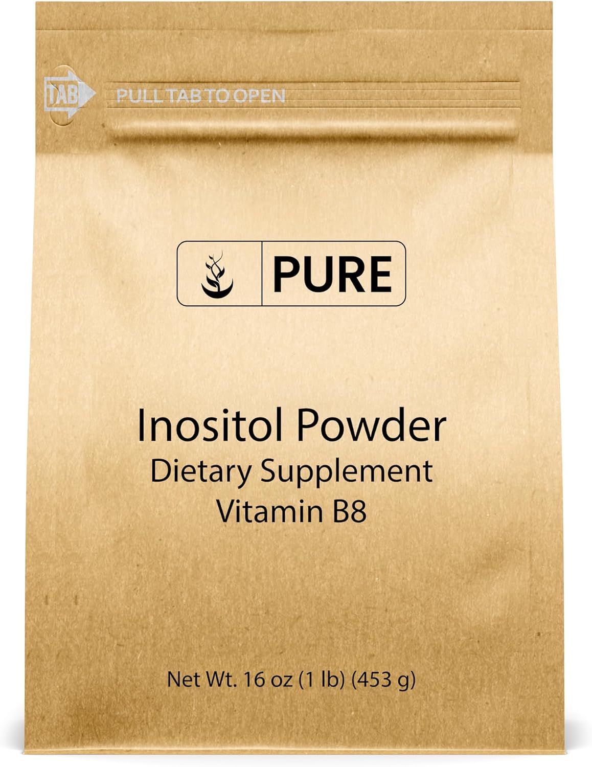 Pure Original Ingredients Inositol (Vitamina B8) en Polvo Puro - 1 lb (454 g) - Sin Aditivos