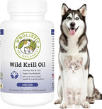 Wholistic Pet Organics Krill Oil para Perros y Gatos - Suplemento Antioxidante Premium - 60 Cápsulas Blandas