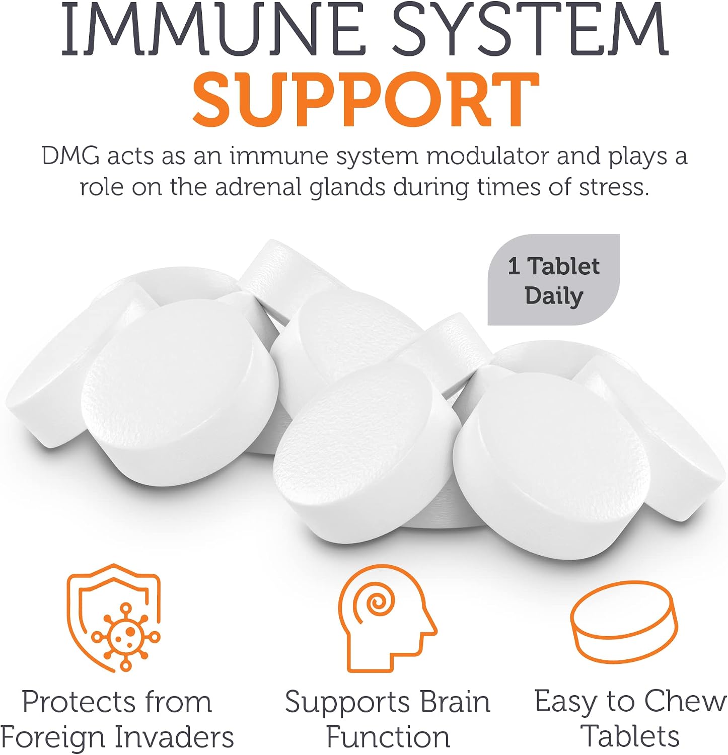 Zahler DMG 500 mg - Suplemento de dimetilglicina para resistencia y apoyo inmunológico - 90 comprimidos kosher