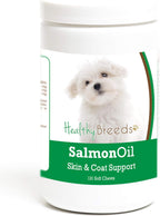 Healthy Breeds Maltese Aceite de Salmón Masticables Blandos para Perros, 120 unidades