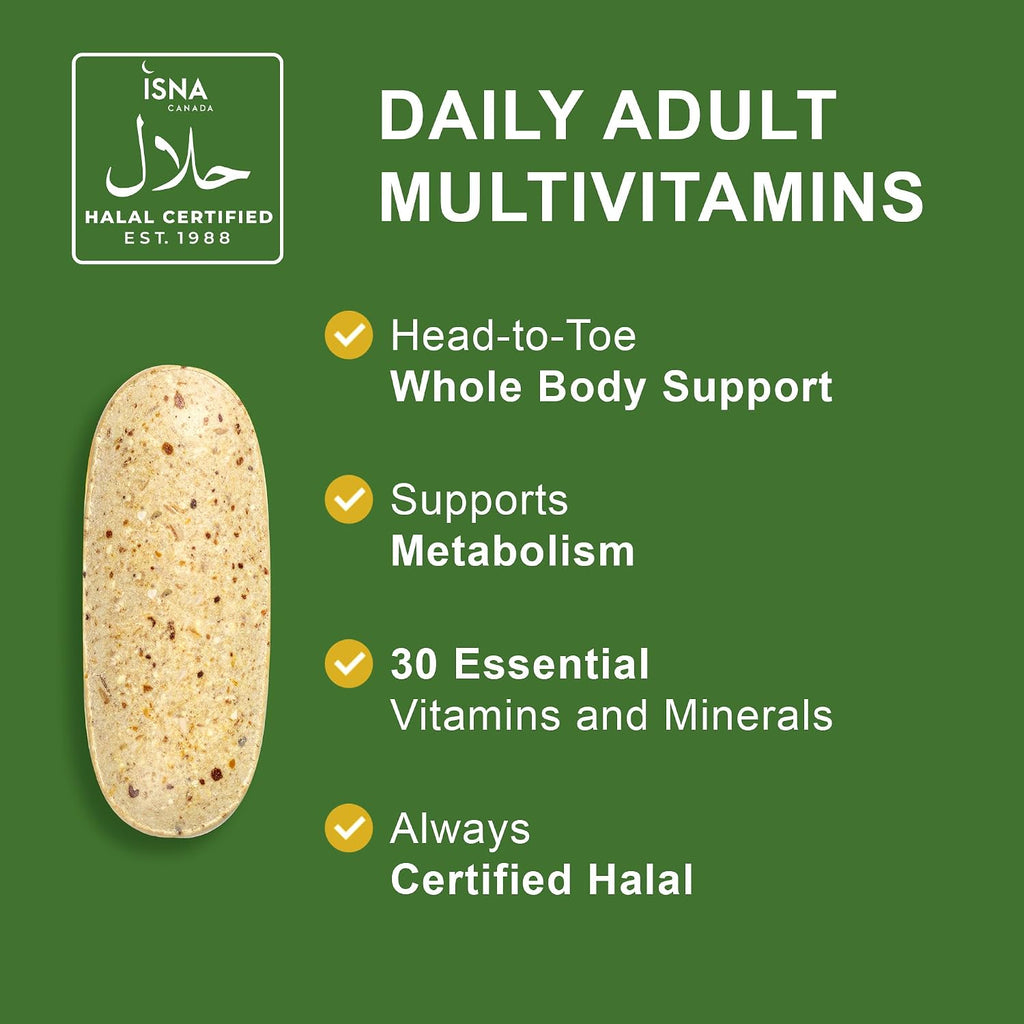 Noor Vitamins Multivitamínico Halal Diario para Mujeres y Hombres, 60 Comprimidos