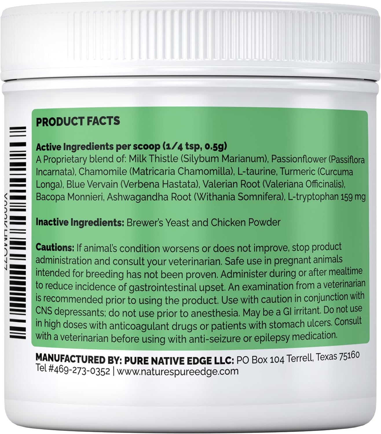 Synap Guardian - Suplemento para la Calma y el Sistema Nervioso de Perros, con Ashwagandha y Valeriana, 100 g