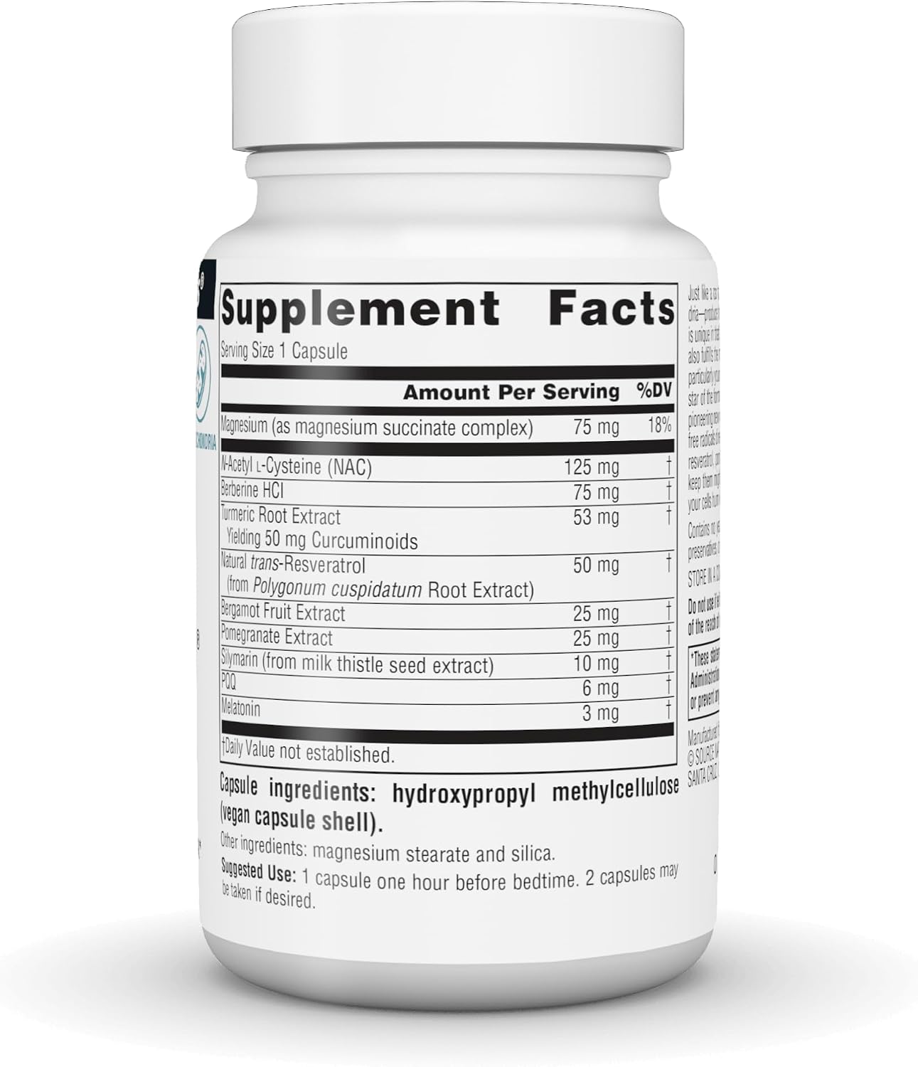 Source Naturals MitoNight® con Melatonina – Cuidado Nocturno para la Reparación Mitocondrial (30 Cápsulas)