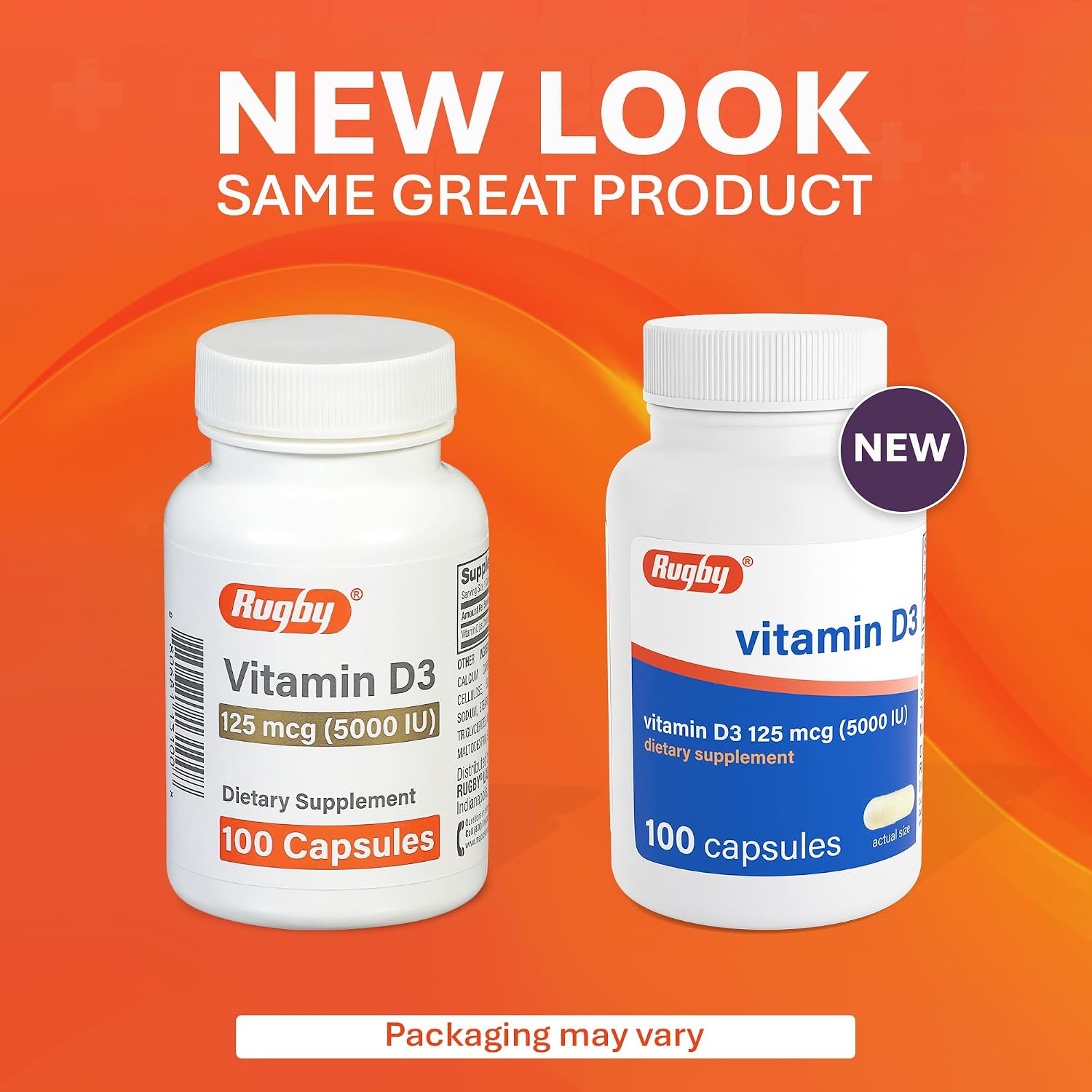 Rugby Vitamina D3 5.000 UI (125 mcg) - 100 Cápsulas