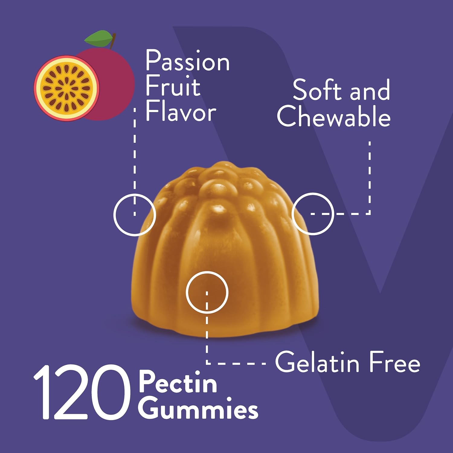 Viteey Gominolas de Maca Negra - 120 Gominolas con Sabor a Maracuyá - Vegano, Sin Gluten