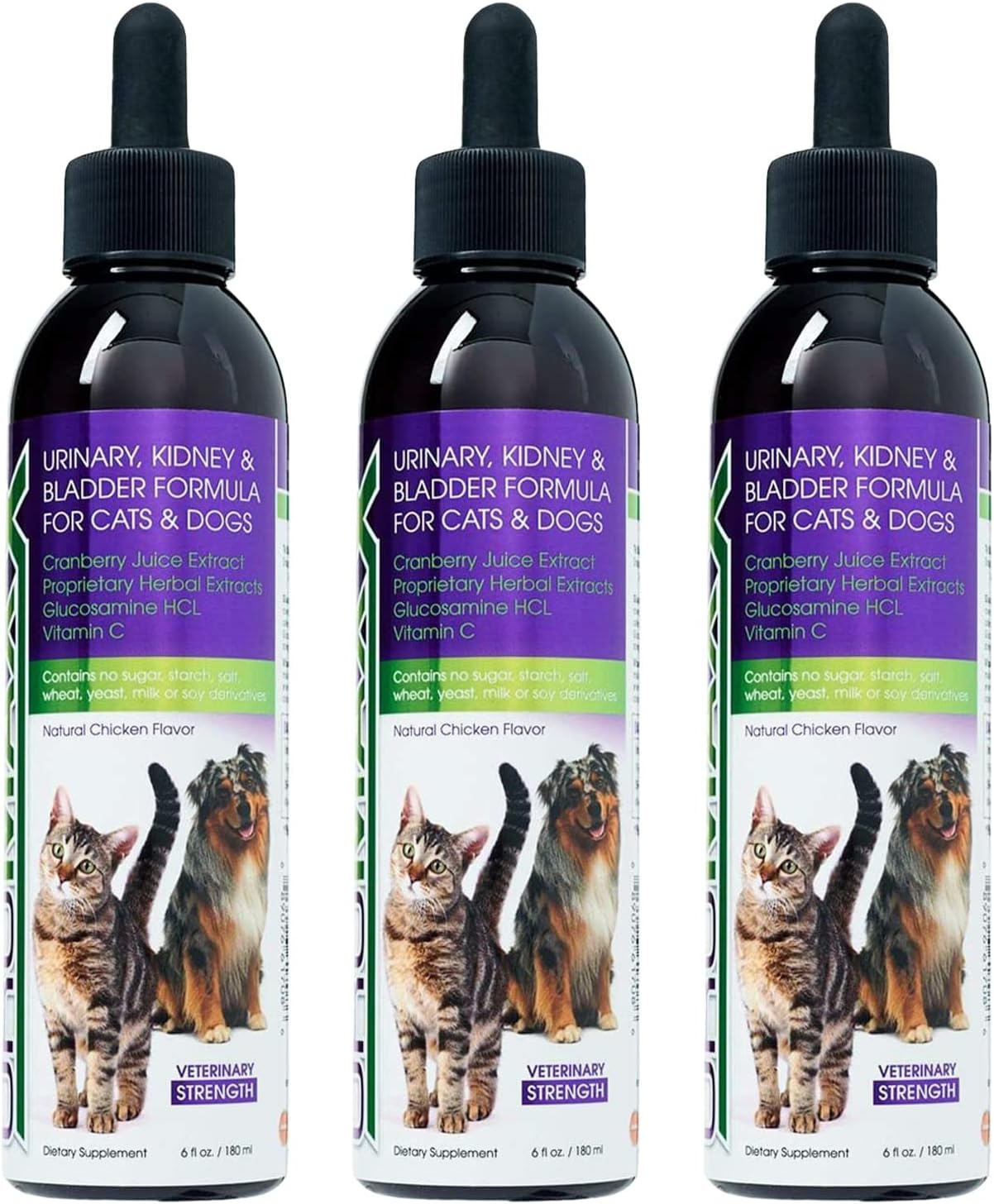 UroMAXX Tratamiento Urinario para Perros y Gatos, Soporte para Vejiga y Riñones, con Arándano Rojo y Glucosamina, Sabor a Salmón, 177 ml