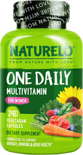 NATURELO Multivitamínico Diario para Mujeres - 240 Cápsulas - con Vitamina B12, Complejo B Activo, Extractos Vegetales, Sin OMG, Vegano - 8 Meses de Suministro