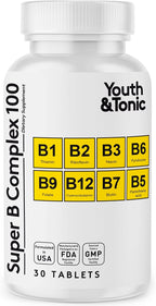Youth & Tonic Super B Complex 100 - Complejo B con Inositol, Colina y PABA