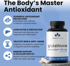 Luma Nutrition Suplemento de Glutatión Premium - 500mg por dosis - L-Glutation Reducido - 60 Cápsulas - 30 Dosis