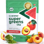 Rewind Best Tasting Super Greens Powder - Sabor Melocotón - 40+ Superalimentos con Vitaminas y Minerales